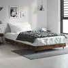 Image de vidaXL Cadre de lit sans matelas chêne fumé 90x190cm bois d'ingénierie