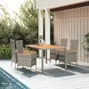 Image de vidaXL Ensemble à manger de jardin 5 pcs coussins gris résine tressée
