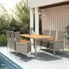 Image de vidaXL Ensemble à manger de jardin et coussins 7 pcs gris rotin