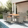 Image de vidaXL Ensemble à manger de jardin 9 pcs coussins gris résine tressée