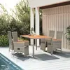 Image de vidaXL Ensemble à manger de jardin 5 pcs coussins gris résine tressée