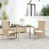 Image de vidaXL Ensemble à manger de jardin coussins 3 pcs Beige poly rotin