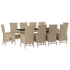 Image de vidaXL Ensemble à manger de jardin et coussins 11 pcs beige poly rotin