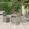 Image de vidaXL Ensemble à manger de jardin 5 pcs coussins gris résine tressée