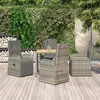 Image de vidaXL Ensemble à manger de jardin 5 pcs coussins gris résine tressée