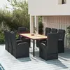Image de vidaXL Ensemble à manger de jardin 9pcs coussins noir résine tressée