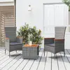 Image de vidaXL Ensemble de salon de jardin 3 pcs gris poly rotin et acacia