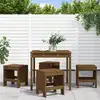 Image de vidaXL Ensemble à manger de jardin 5pcs marron miel bois pin massif