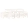 Image de vidaXL Ensemble à manger de jardin 13 pcs blanc bois de pin massif