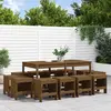 Image de vidaXL Ensemble à manger de jardin 13 pcs marron miel bois pin massif