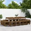 Image de vidaXL Ensemble à manger de jardin 17 pcs marron miel bois pin massif