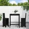 Image de vidaXL Ensemble de bar de jardin 3 pcs noir bois de pin massif