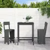 Image de vidaXL Ensemble de bar de jardin 3 pcs gris bois de pin massif