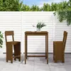Image de vidaXL Ensemble de bar de jardin 3 pcs marron miel bois pin massif