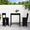 Image de vidaXL Ensemble de bar de jardin 3 pcs noir bois de pin massif