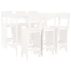 Image de vidaXL Ensemble de bar de jardin 7 pcs blanc bois de pin massif