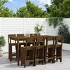 Image de vidaXL Ensemble de bar de jardin 9 pcs marron miel bois de pin massif