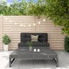 Image de vidaXL Salon de jardin 2 pcs gris bois massif de pin