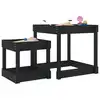 Image de vidaXL Tables à sable 2 pcs noir bois de pin massif