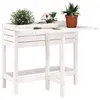 Image de vidaXL Jardinière de jardin avec plateau pliant blanc bois pin massif