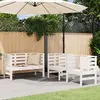 Image de vidaXL Salon de jardin 3 pcs blanc bois massif de pin