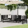 Image de vidaXL Salon de jardin 3 pcs noir bois massif de pin