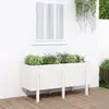 Image de vidaXL Lit surélevé de jardin blanc 121x50x57 cm bois de pin massif