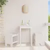 Image de vidaXL Tabourets de jardin lot de 2 blanc 40x36x45 cm bois massif pin
