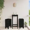 Image de vidaXL Tabourets de bar lot de 2 noir 40x36x75 cm bois massif de pin