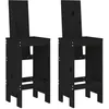 Image de vidaXL Tabourets de bar lot de 2 noir 40x42x120 cm bois massif de pin