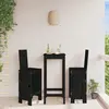 Image de vidaXL Tabourets de bar lot de 2 noir 40x42x120 cm bois massif de pin