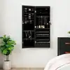 Image de vidaXL Armoire à bijoux avec miroir et éclairage LED mural noir