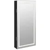 Image de vidaXL Armoire à bijoux avec miroir et éclairage LED mural noir