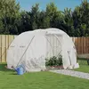 Image de vidaXL Serre avec cadre en acier blanc 6 m² 3x2x2 m