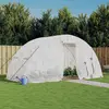Image de vidaXL Serre avec cadre en acier blanc 10 m² 5x2x2,3 m