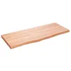 Image de vidaXL Étagère Murale, Dessus de Table avec Bord Vivant, Tablette Suspendue Flottante, Rustique, Marron Clair Bois Chêne Massif Traité