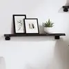 Image de vidaXL Étagère murale marron foncé 60x10x2 cm bois chêne massif traité