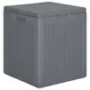 Image de vidaXL Boîte de rangement de jardin gris PP rotin 90 L