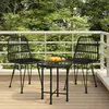 Image de vidaXL Ensemble à manger de jardin 3 pcs Noir Résine tressée