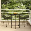 Image de vidaXL Ensemble à manger de jardin 3 pcs Noir Résine tressée