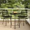 Image de vidaXL Ensemble à manger de jardin 3 pcs Noir Résine tressée