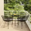 Image de vidaXL Ensemble à manger de jardin 5 pcs Noir Résine tressée