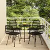Image de vidaXL Ensemble à manger de jardin 5 pcs Noir Résine tressée