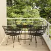 Image de vidaXL Ensemble à manger de jardin 5 pcs Noir Résine tressée