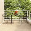 Image de vidaXL Ensemble à manger de jardin 3 pcs Noir Résine tressée