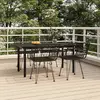 Image de vidaXL Ensemble à manger de jardin 5 pcs Noir Résine tressée