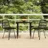 Image de vidaXL Ensemble à manger de jardin 3 pcs Noir Résine tressée