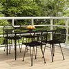 Image de vidaXL Ensemble à manger de jardin 5 pcs Noir Résine tressée
