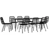 Image de vidaXL Ensemble à manger de jardin 9 pcs Noir Résine tressée