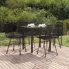 Image de vidaXL Ensemble à manger de jardin 5 pcs Noir Résine tressée